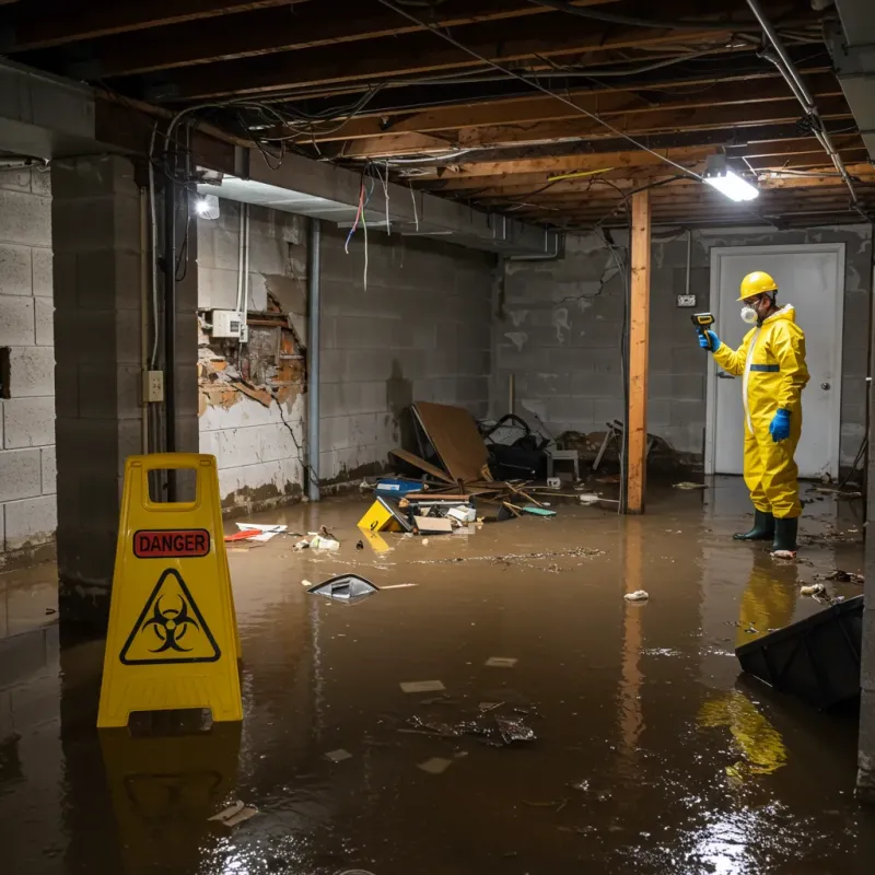 Flooded Basement Electrical Hazard in Scottsville, KY Property