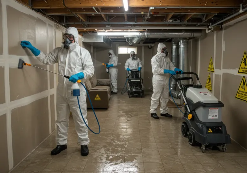 Basement Moisture Removal and Structural Drying process in Scottsville, KY